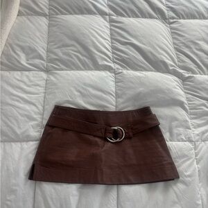 Claude Lamont brown leather skirt